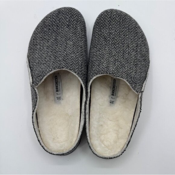 Birkenstock Zermatt Gray Wool Felt Clogs With Shearling Lining Unisex Size 41 EU - Picture 10 of 11